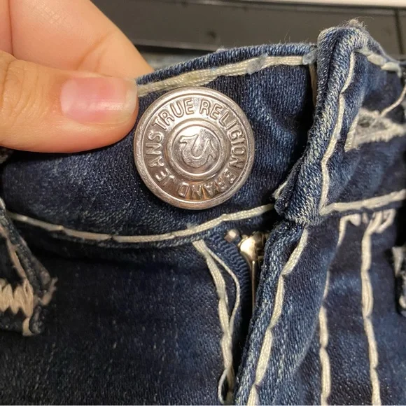 EUC True Religion Vintage Rollingwood Billy Super T White Big Stitch Size 27 - Picture 6 of 14